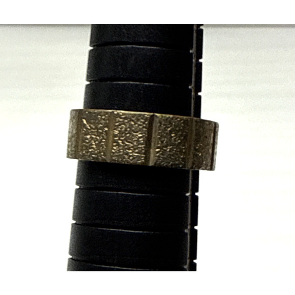 Vintage Uncas Cigar Band Ring Sz 7 Silver Gold Metal Ribbed As-Is - Picture 10 of 13